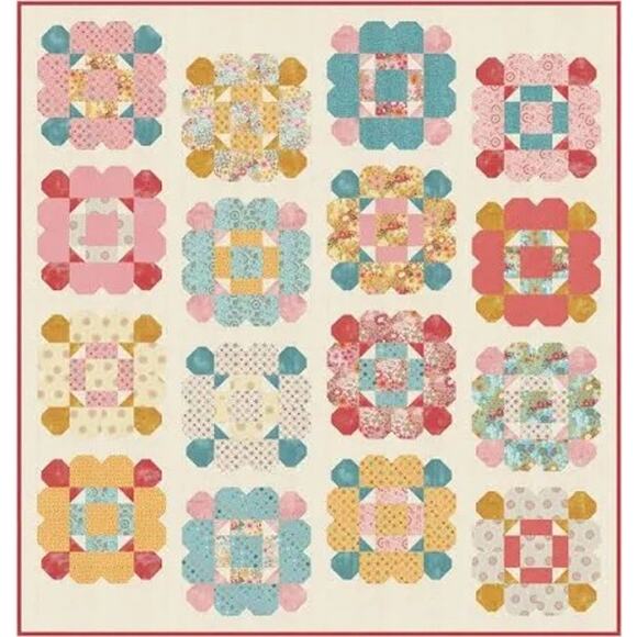 Center Piece Quilt Kit by Basic Grey for Moda Fabrics feat Sunday Brunch - Picture 1 of 11